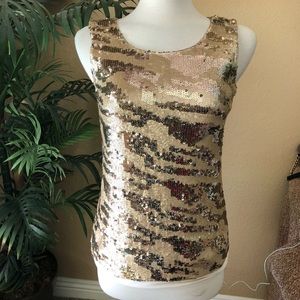 NWT RACHEL ROE Gorgeous Gold Sequin Top